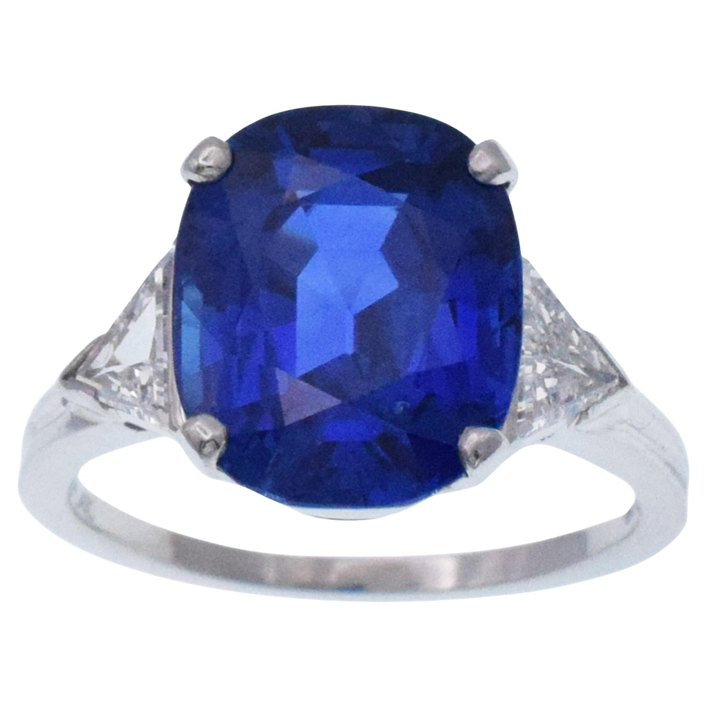 Tiffany & Co.  Certified Sapphire Burma "No Heat Royal Blue"  Ring