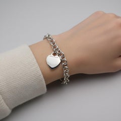 Tiffany & Co. Chain Bracelet Heart Charm Bracelet in Sterling Silver