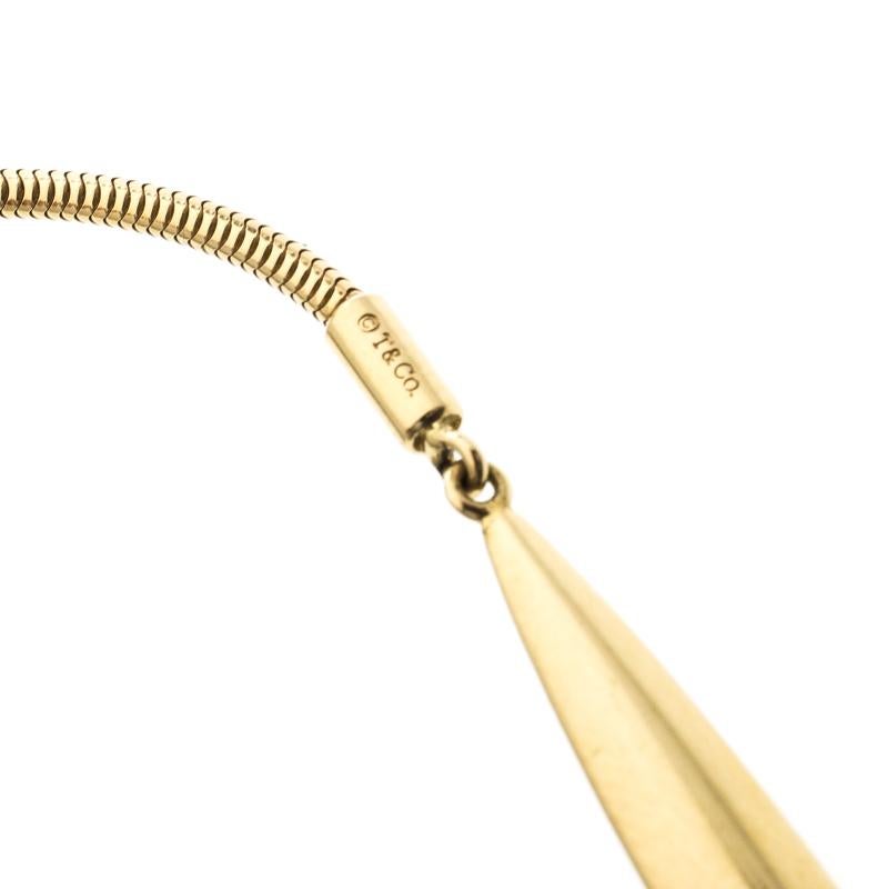 Tiffany & Co. Chain Feather 18k Yellow Gold Lariat Wrap Necklace 1