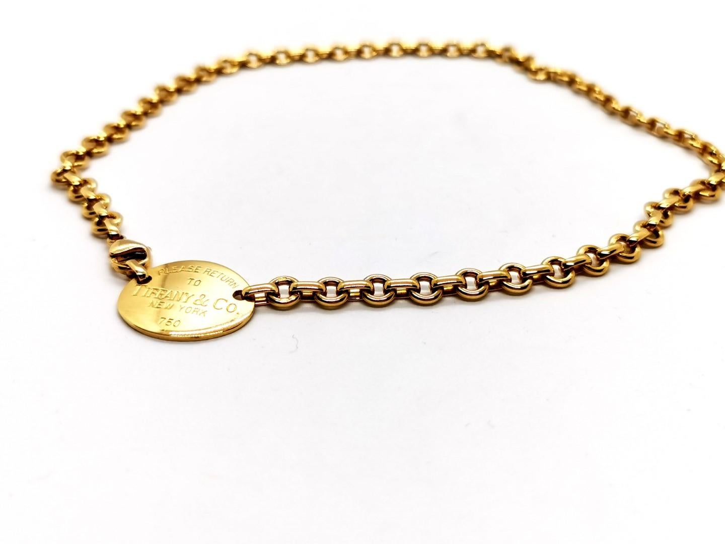 Tiffany & Co Chain Necklace Return to Tiffany Yellow Gold 4