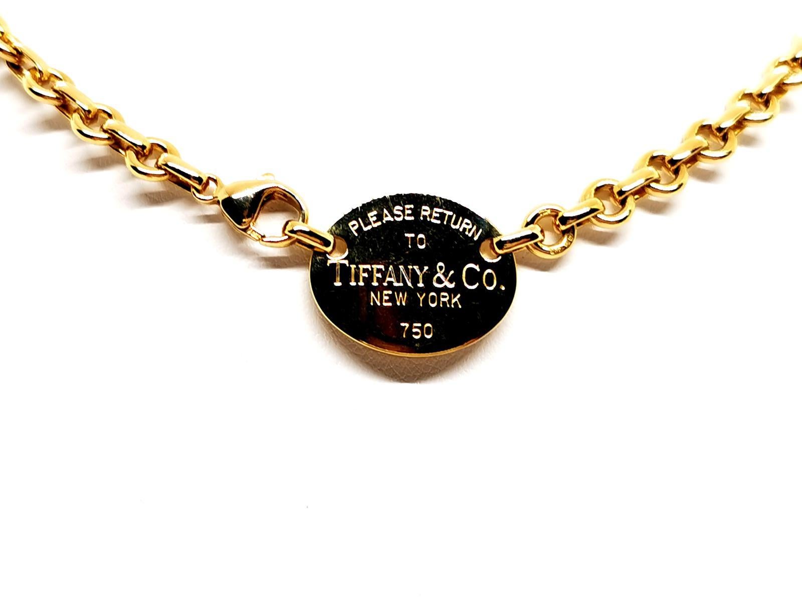 Tiffany & Co Chain Necklace Return to Tiffany Yellow Gold In Excellent Condition In PARIS, FR