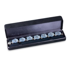 Tiffany & Co. Chalcedony And Blue Sapphire Flower Bracelet