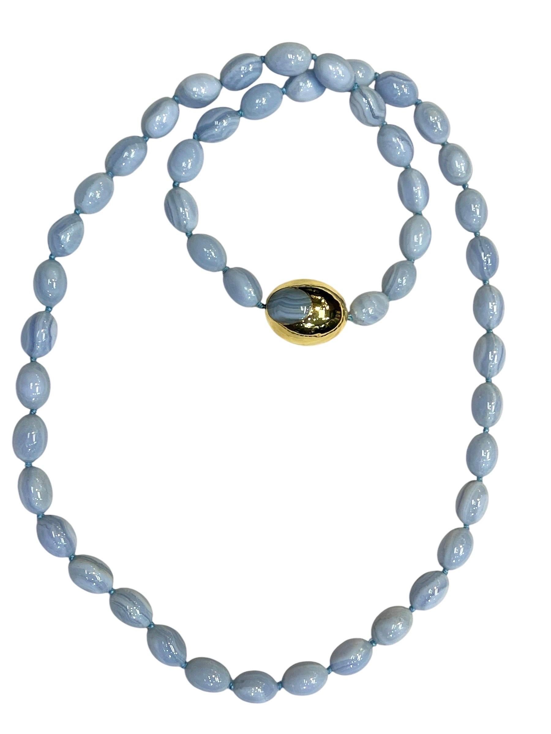 Perle Tiffany & Co - Collier de perles en calcédoine