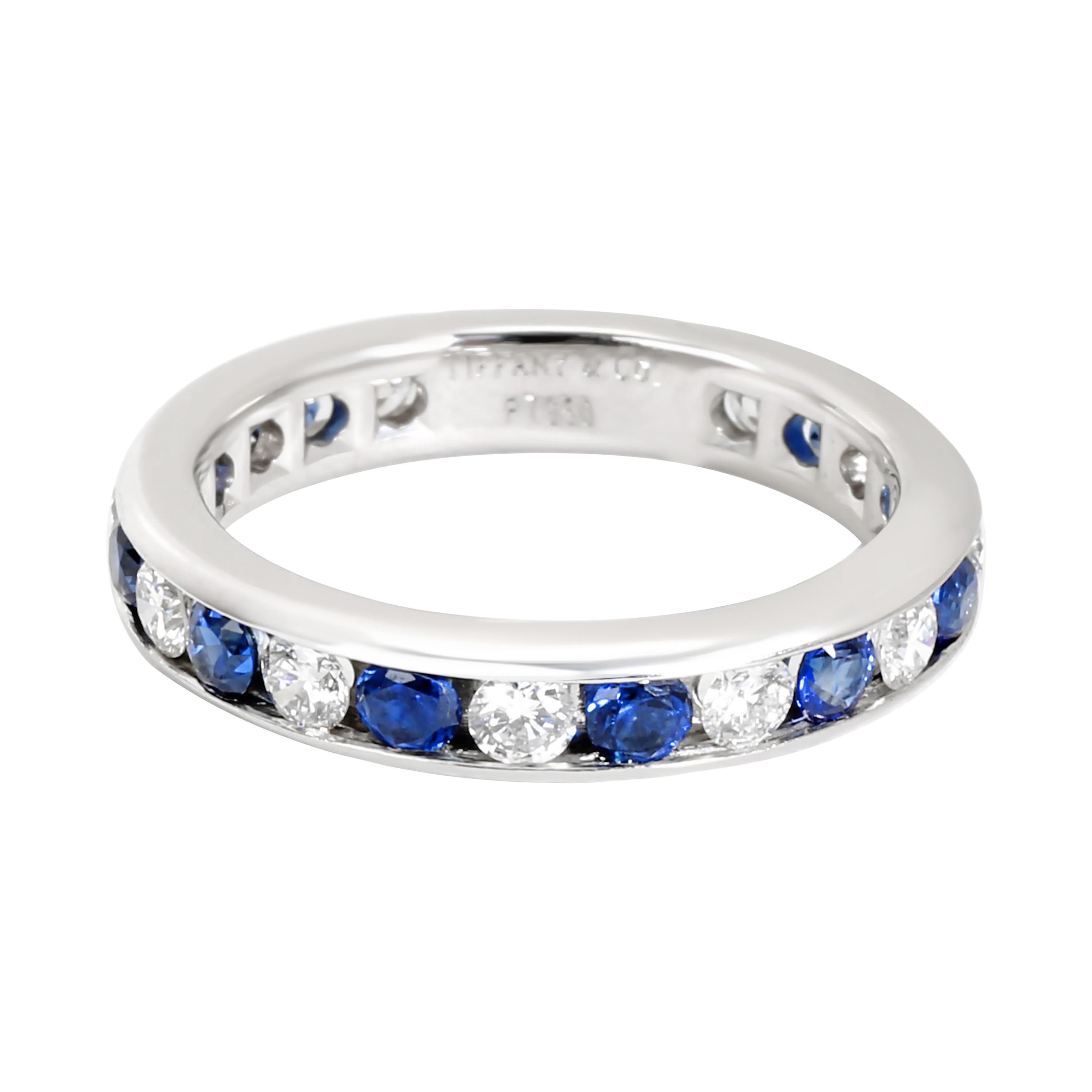 Tiffany & Co. Channel Set Diamond and Sapphire Band in Platinum 0.6 Carat