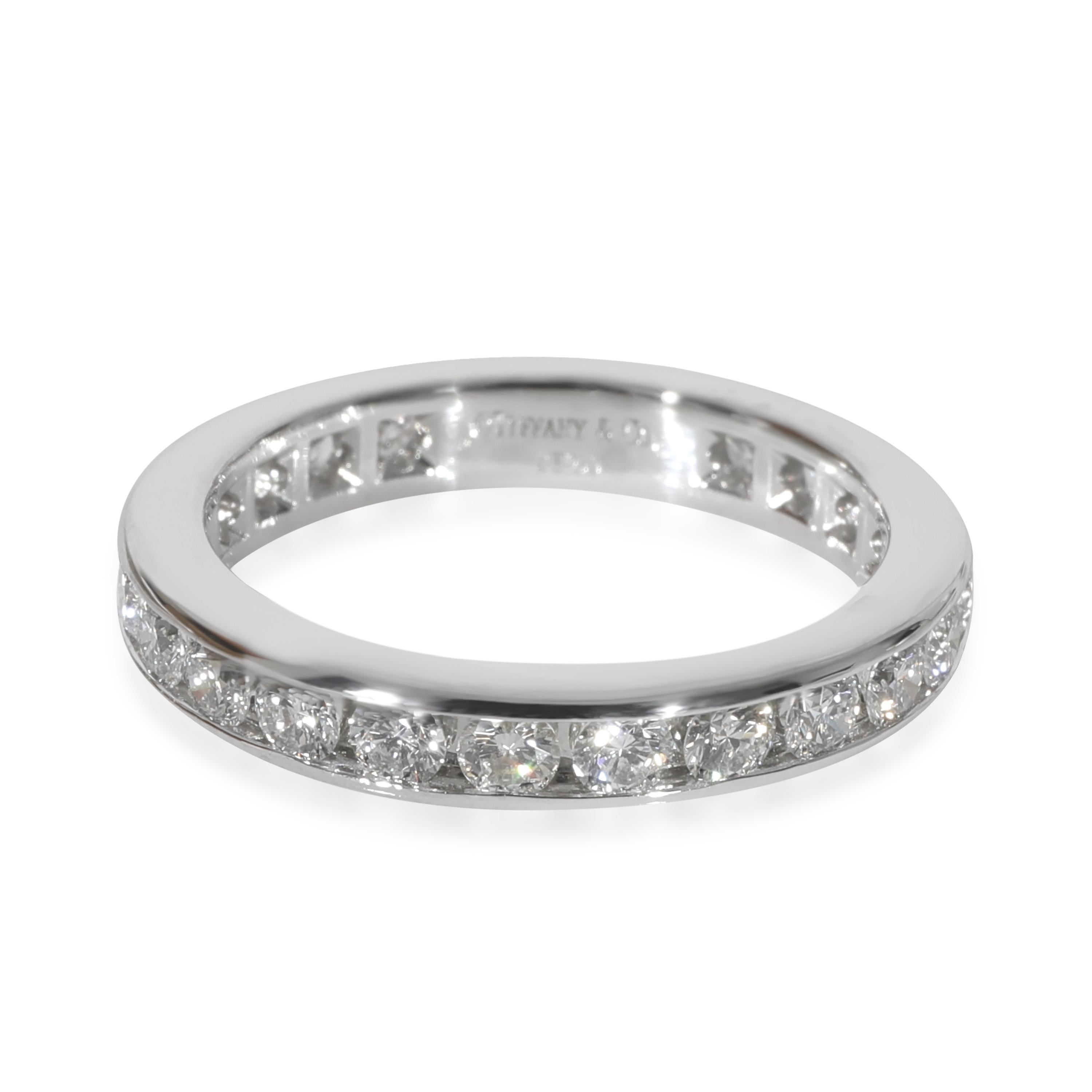 Women's or Men's Tiffany & Co. Channel Set Diamond Eternity Band in Platinum 1.00 CTW For Sale
