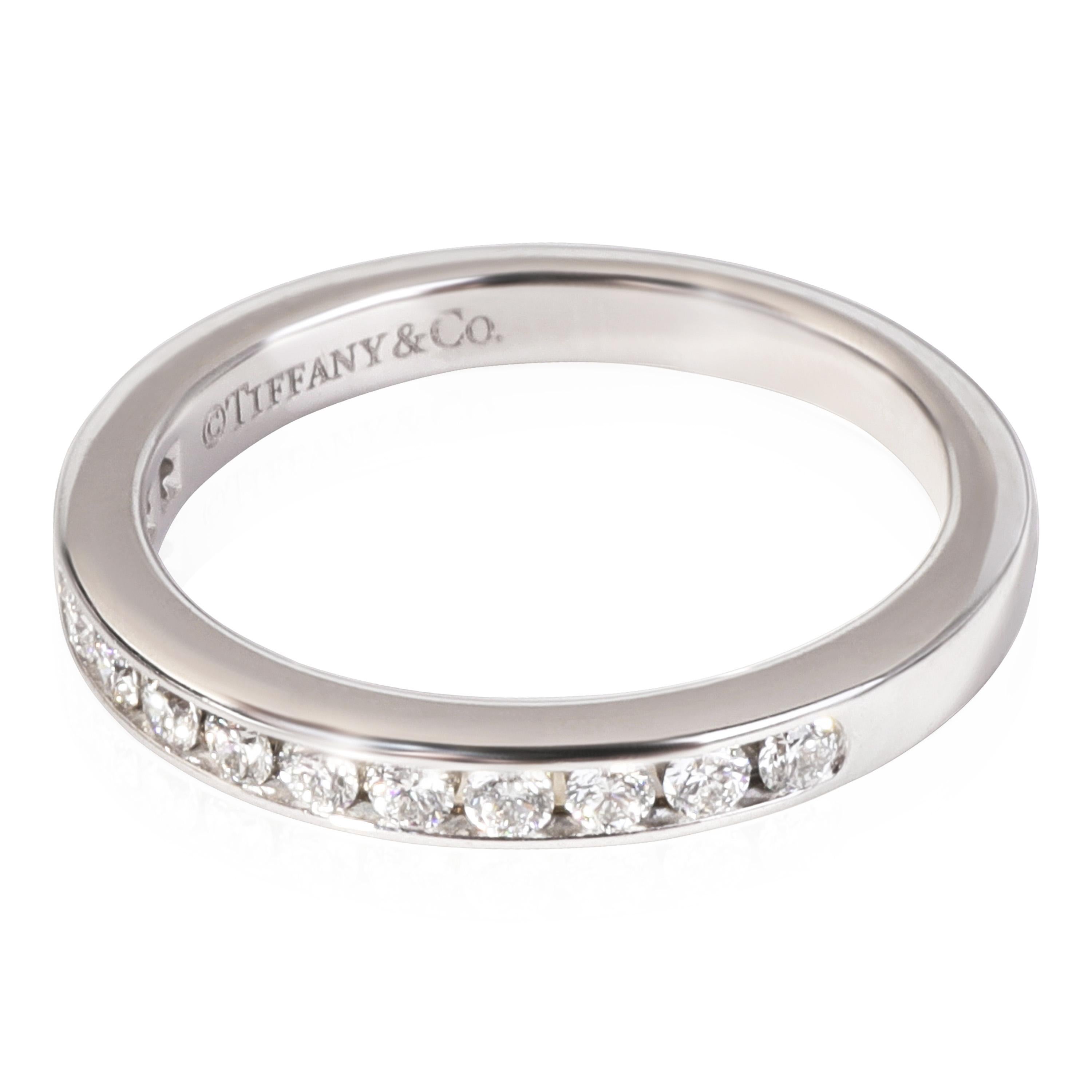 Tiffany & Co. Channel Set Diamond Wedding Band in Platinum, '0.24 Ctw' In Excellent Condition For Sale In New York, NY