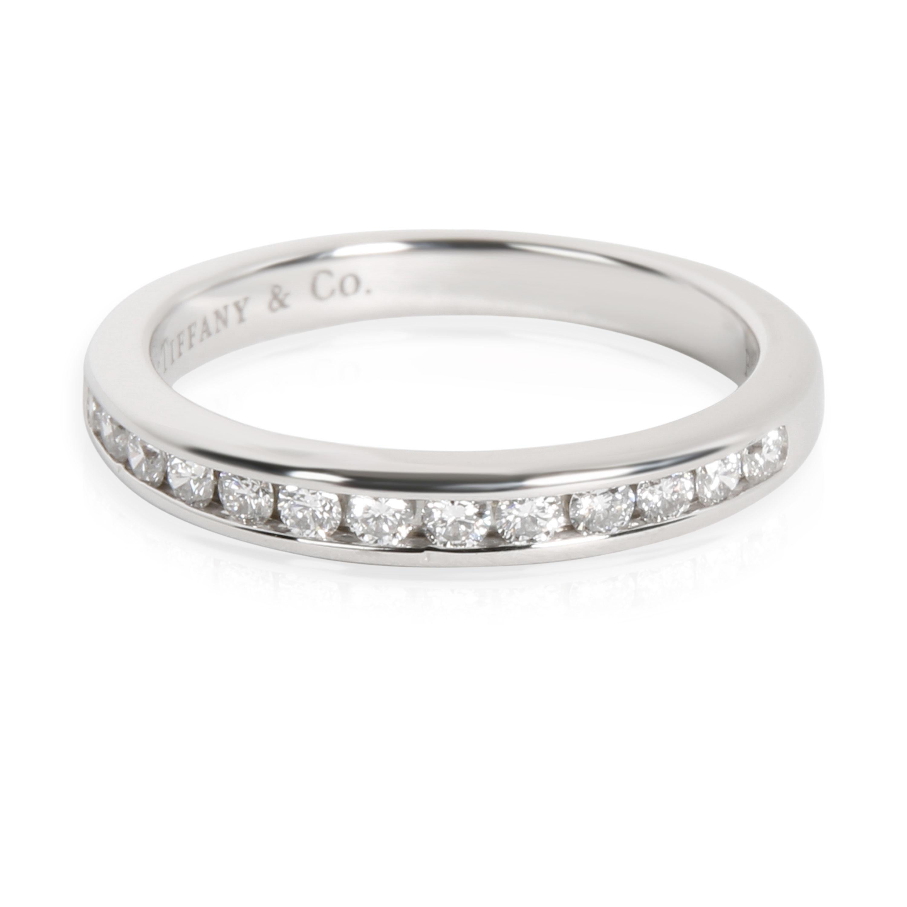 Women's Tiffany & Co. Channel Set Diamond Wedding Band in Platinum 0.24 CTW For Sale