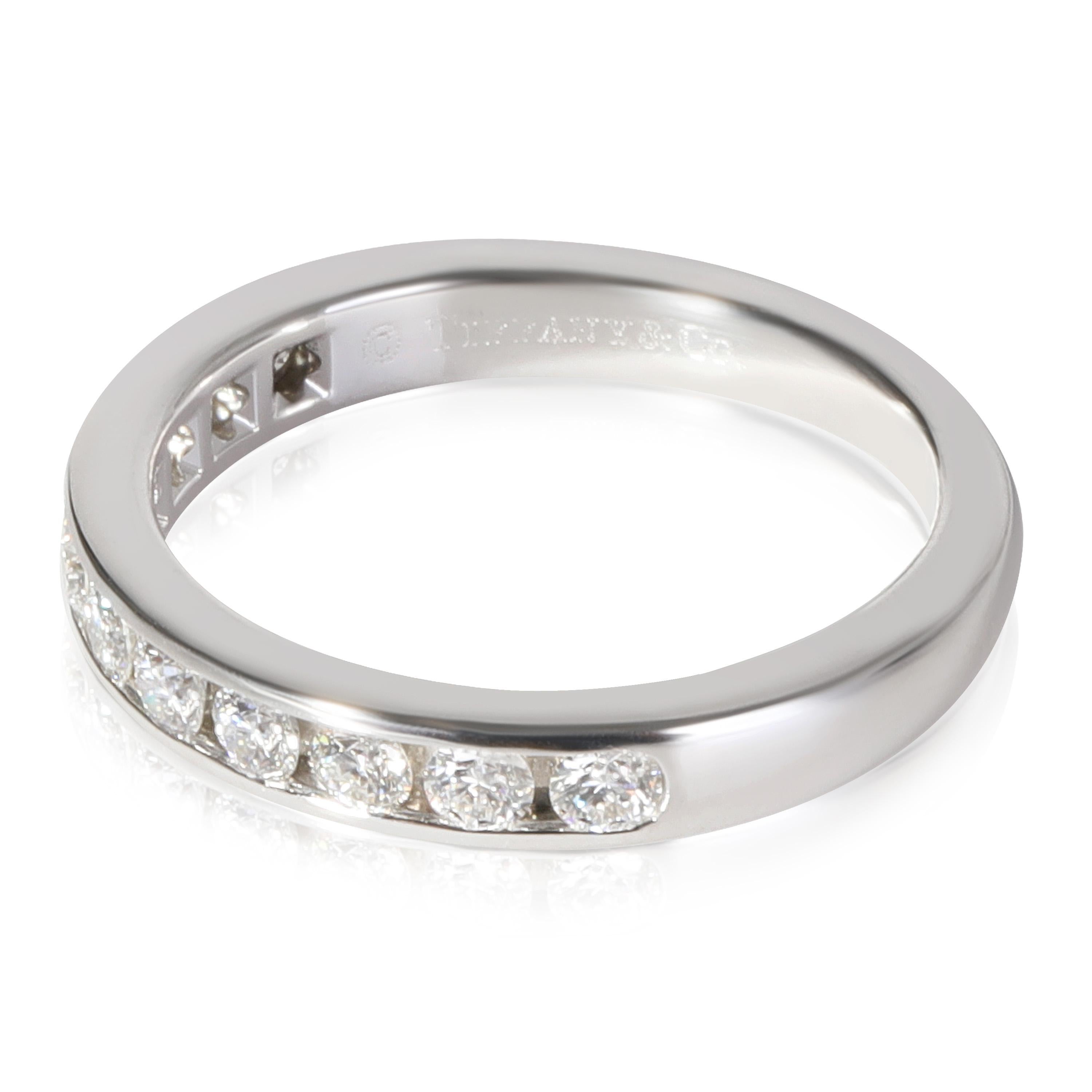 Women's or Men's Tiffany & Co. Channel Set Diamond Wedding Band in Platinum 0.33 CTW For Sale