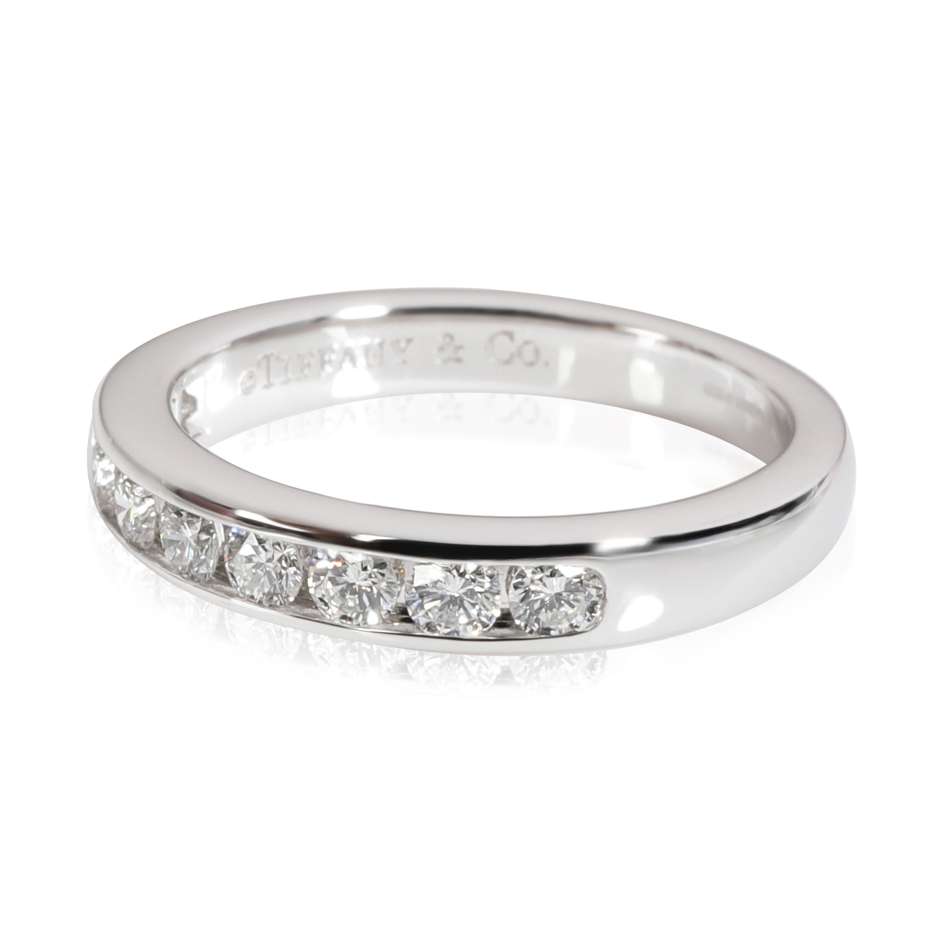 Tiffany & Co. Channel Set Diamond Wedding Band in Platinum 0.35 CTW In Excellent Condition For Sale In New York, NY