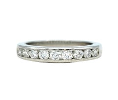 Tiffany & Co. Channel Set Round Diamond Semi-Eternity Platinum Band Ring