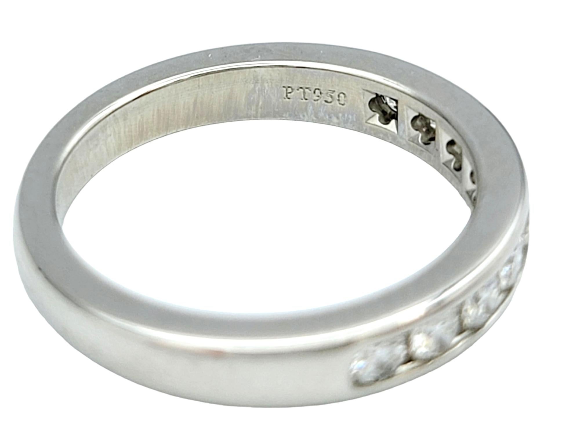 Tiffany & Co. Channel Set Round Diamond Semi-Eternity Platinum Wedding Band Ring For Sale 1