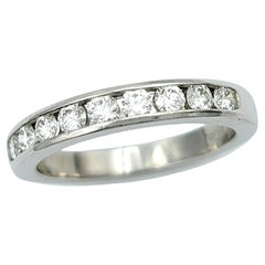 Tiffany & Co. Channel Set Round Diamond Semi-Eternity Platinum Wedding Band Ring