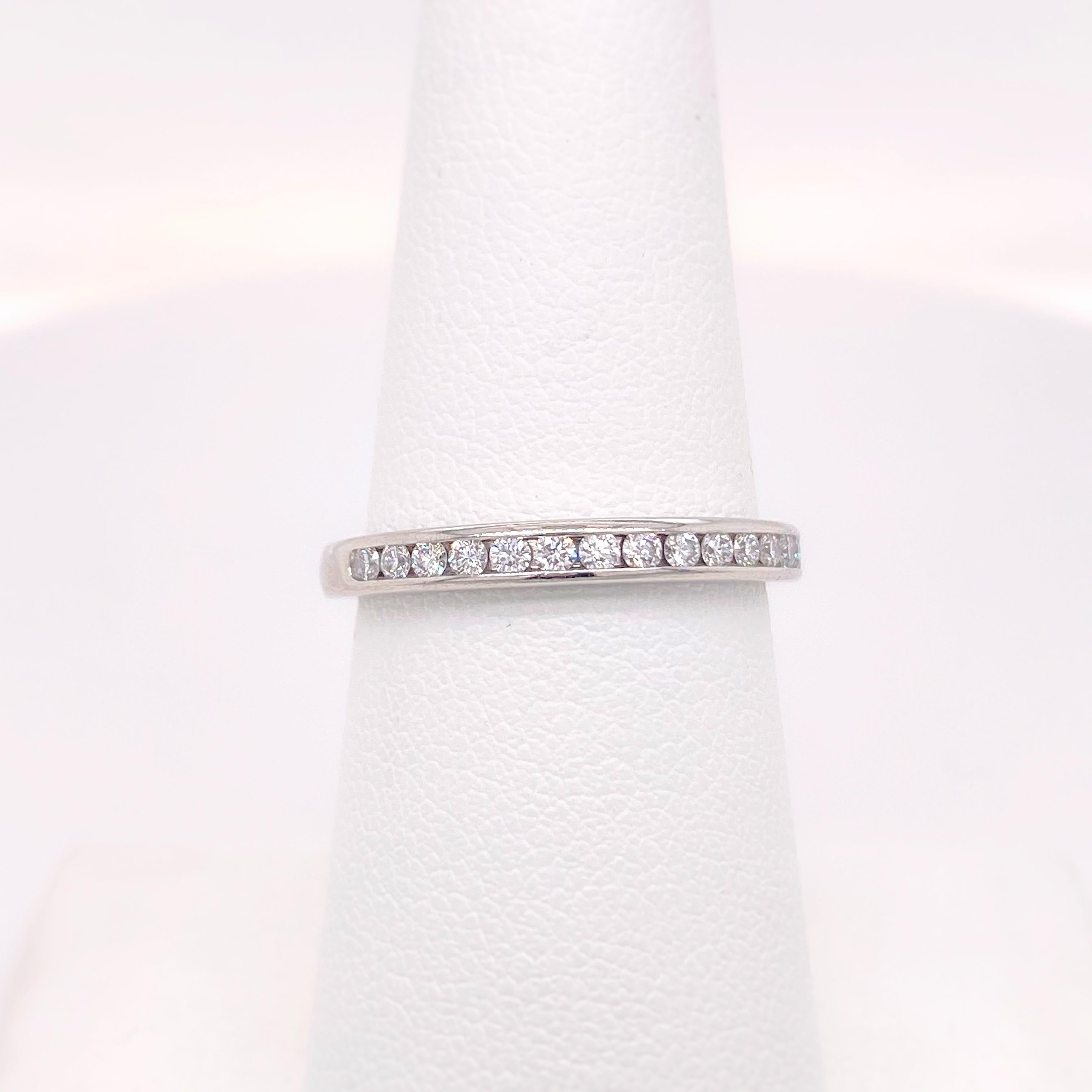 Tiffany & Co. Channel Set Round Diamond Wedding Band 0.24 Carat Platinum For Sale 6