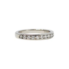 Tiffany & Co. Platin Channel Set Semi Eternity Diamond Anniversary Band Ring