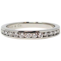 Tiffany & Co. Channel Set Semi Eternity Diamond Wedding Band Ring in Platinum