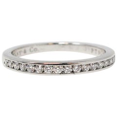 Tiffany & Co. Channel Set Semi Eternity Diamond Wedding Band Ring in Platinum