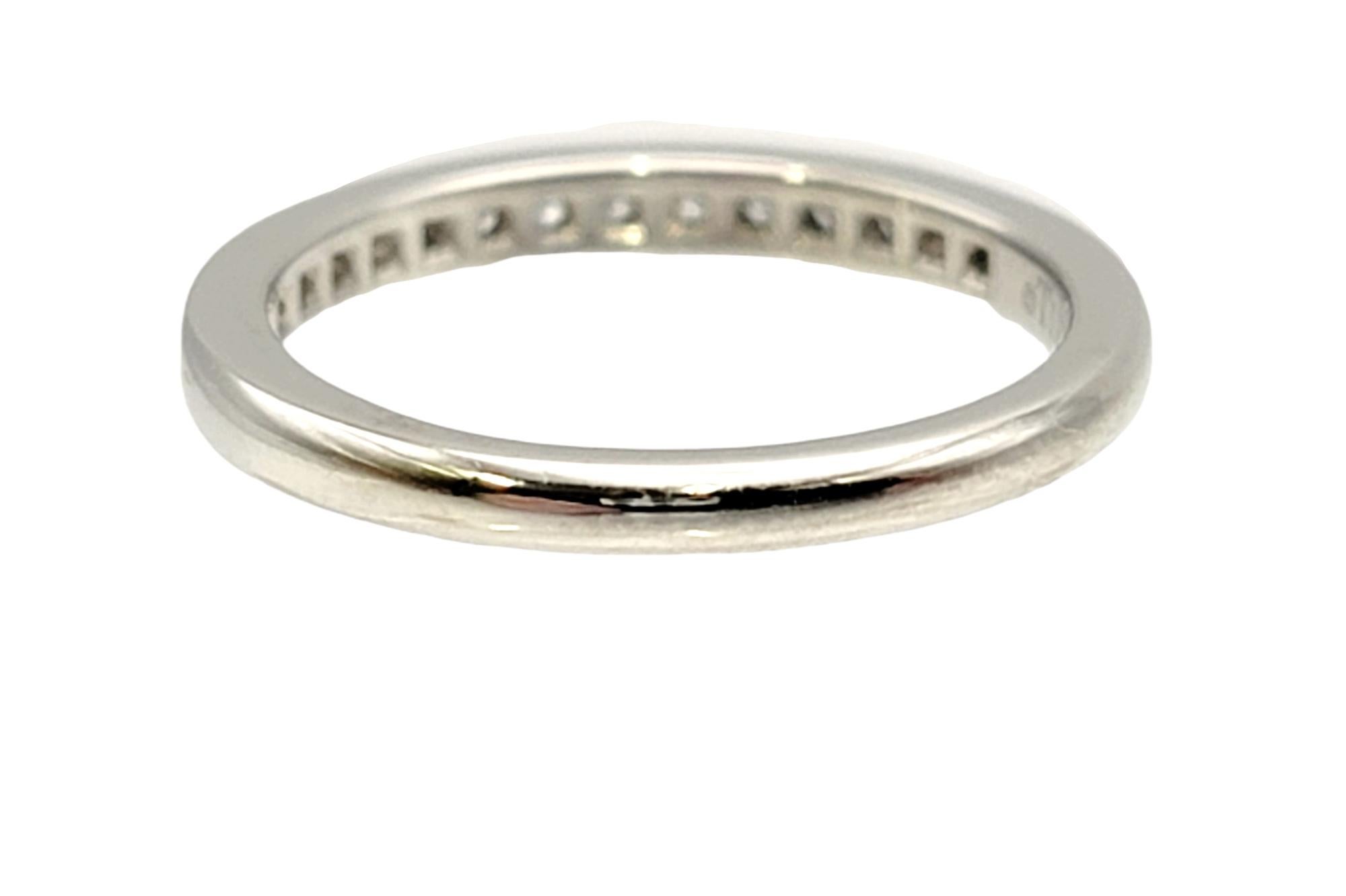 Contemporary Tiffany & Co. Channel Set Semi Eternity Diamond Wedding Band Ring Platinum 3.75 For Sale