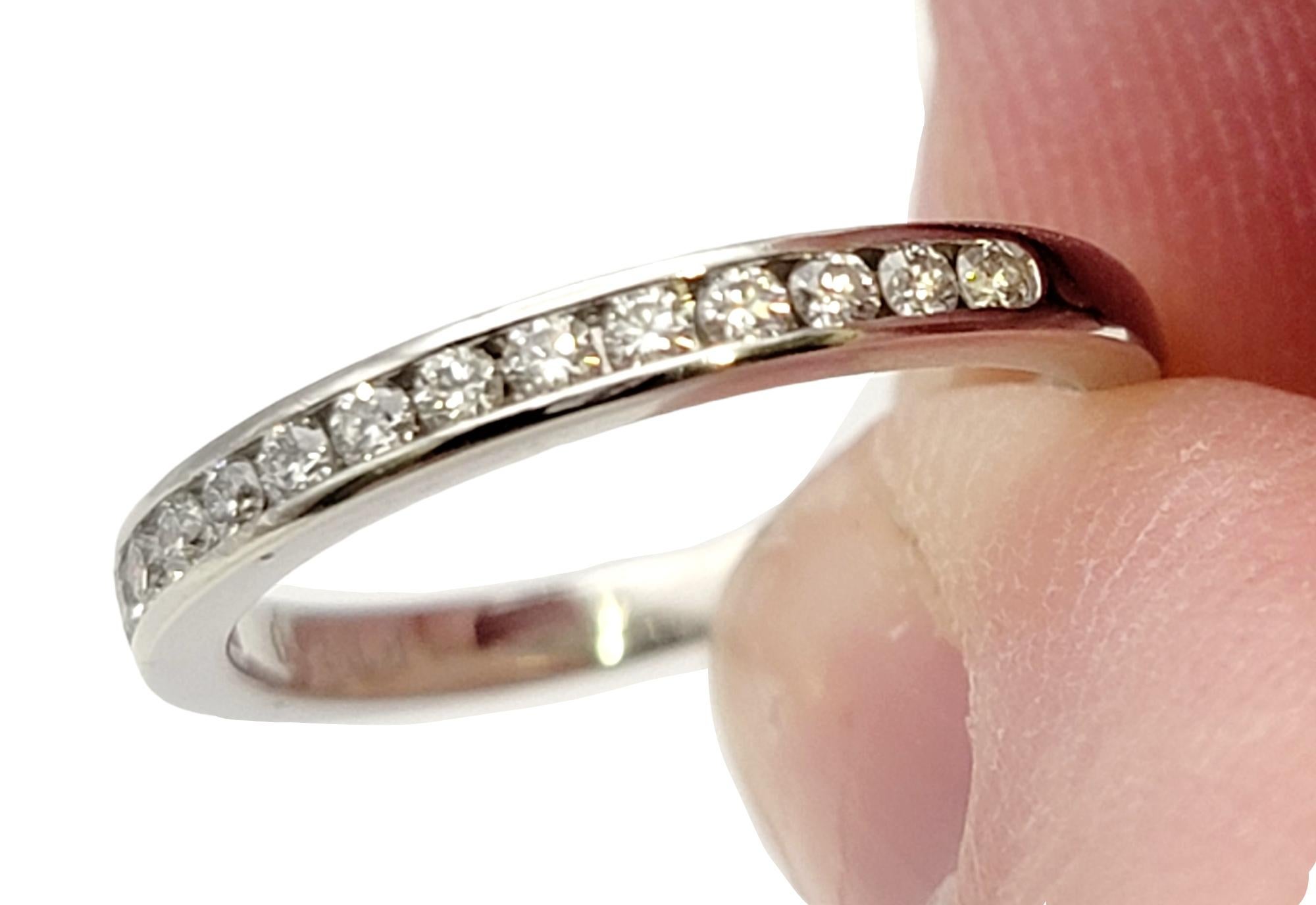 Women's Tiffany & Co. Channel Set Semi Eternity Diamond Wedding Band Ring Platinum 3.75 For Sale