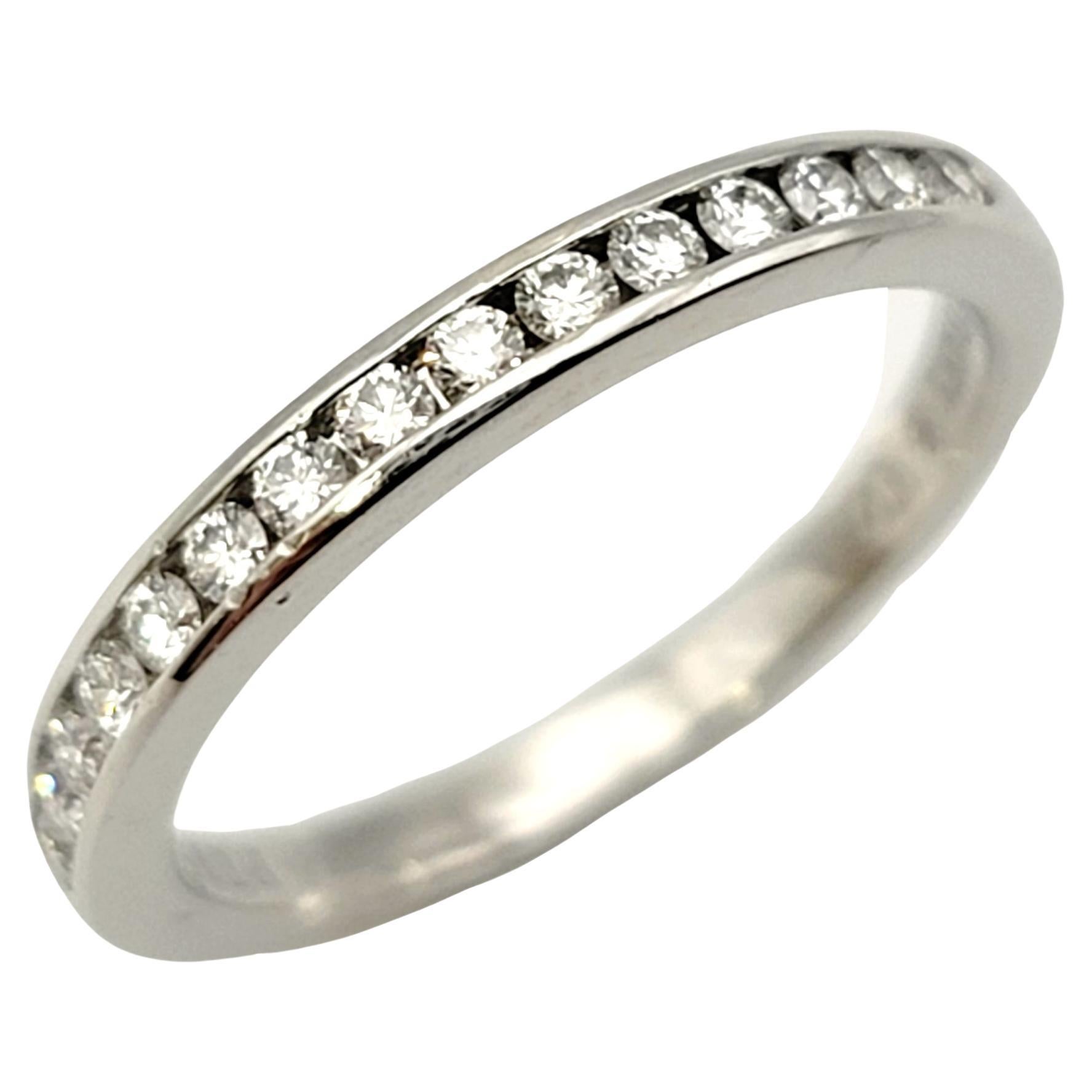Tiffany & Co. Channel Set Semi Eternity Diamond Wedding Band Ring Platinum 3.75