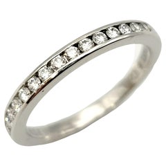 Used Tiffany & Co. Channel Set Semi Eternity Diamond Wedding Band Ring Platinum 3.75