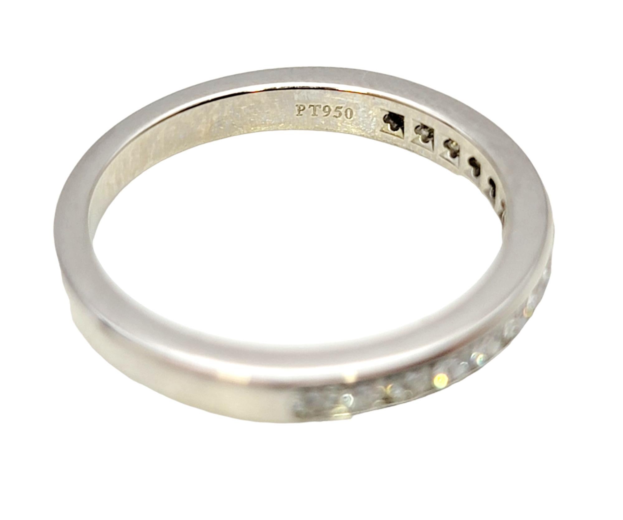 Tiffany & Co. Channel Set Semi Eternity Diamond Wedding Band Ring Platinum 5.25 For Sale 5