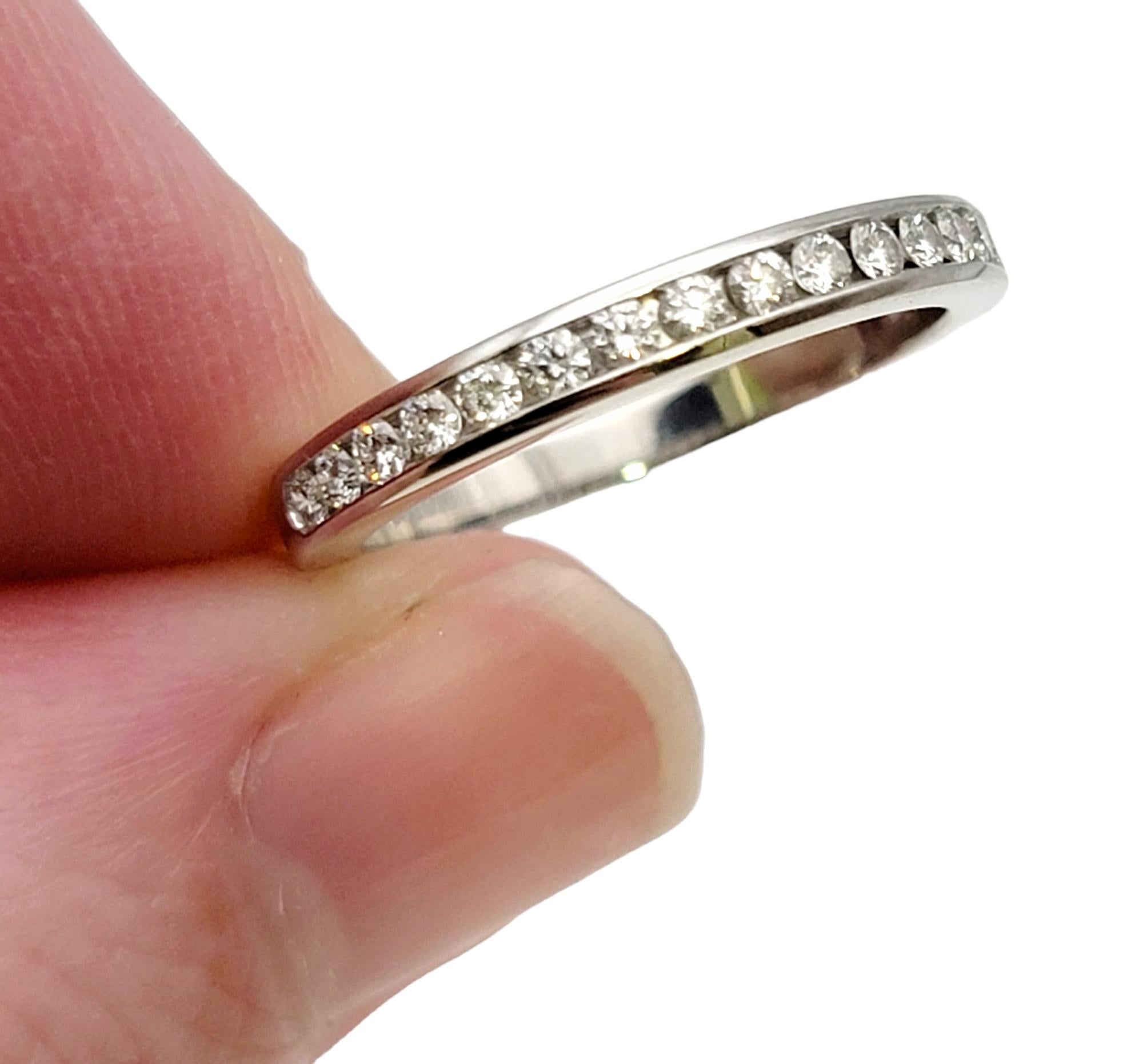 Tiffany & Co. Channel Set Semi Eternity Diamond Wedding Band Ring Platinum 5.25 For Sale 7