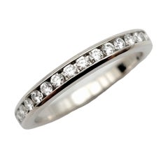 Tiffany & Co. Channel Set Semi Eternity Diamond Wedding Band Ring Platinum 5.25