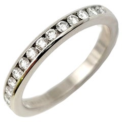 Tiffany & Co. Channel Set Semi Eternity Diamond Wedding Band Ring Platinum 5.25