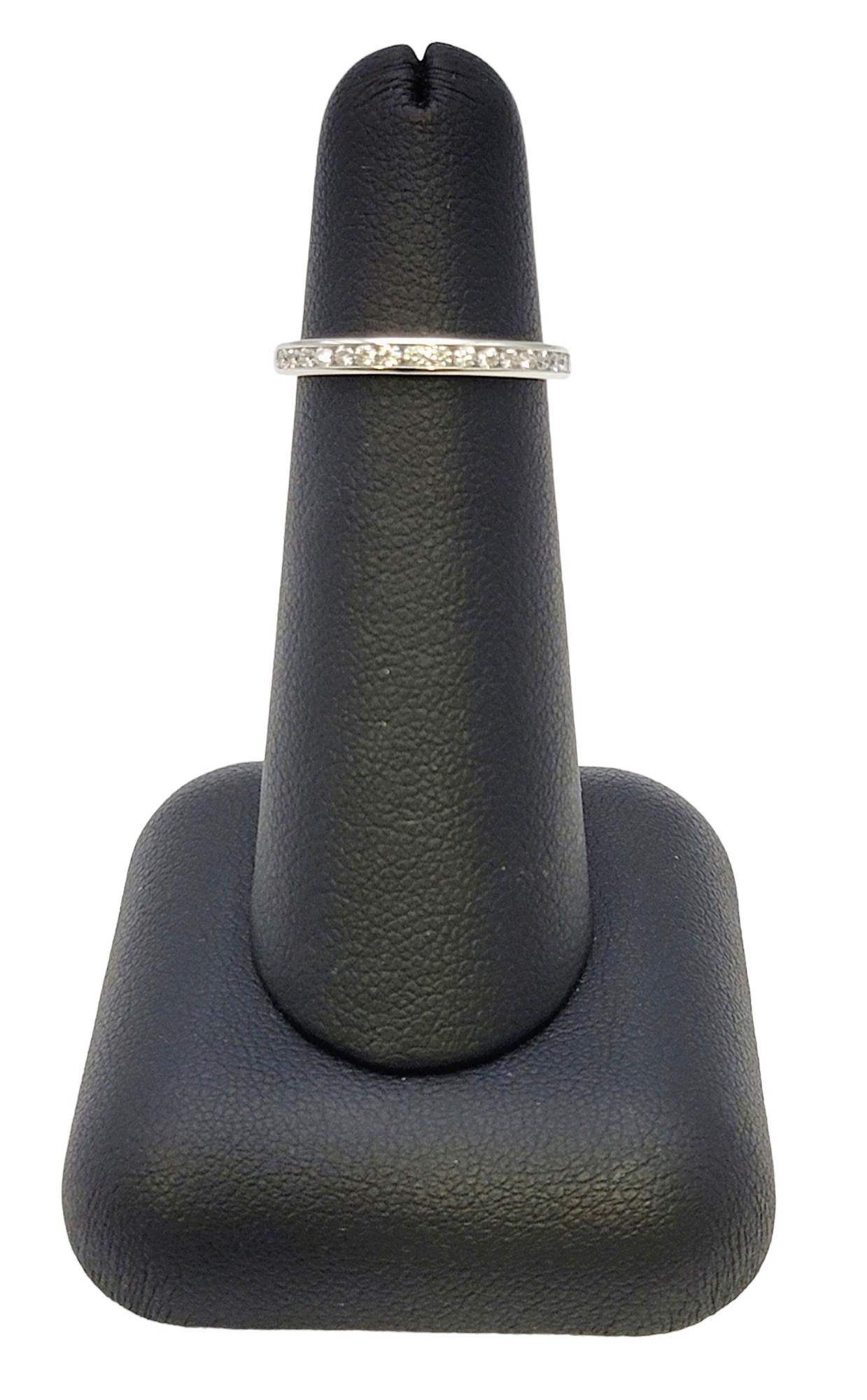 Tiffany & Co. Channel Set Semi Eternity Diamond Wedding Band Ring Platinum For Sale 5