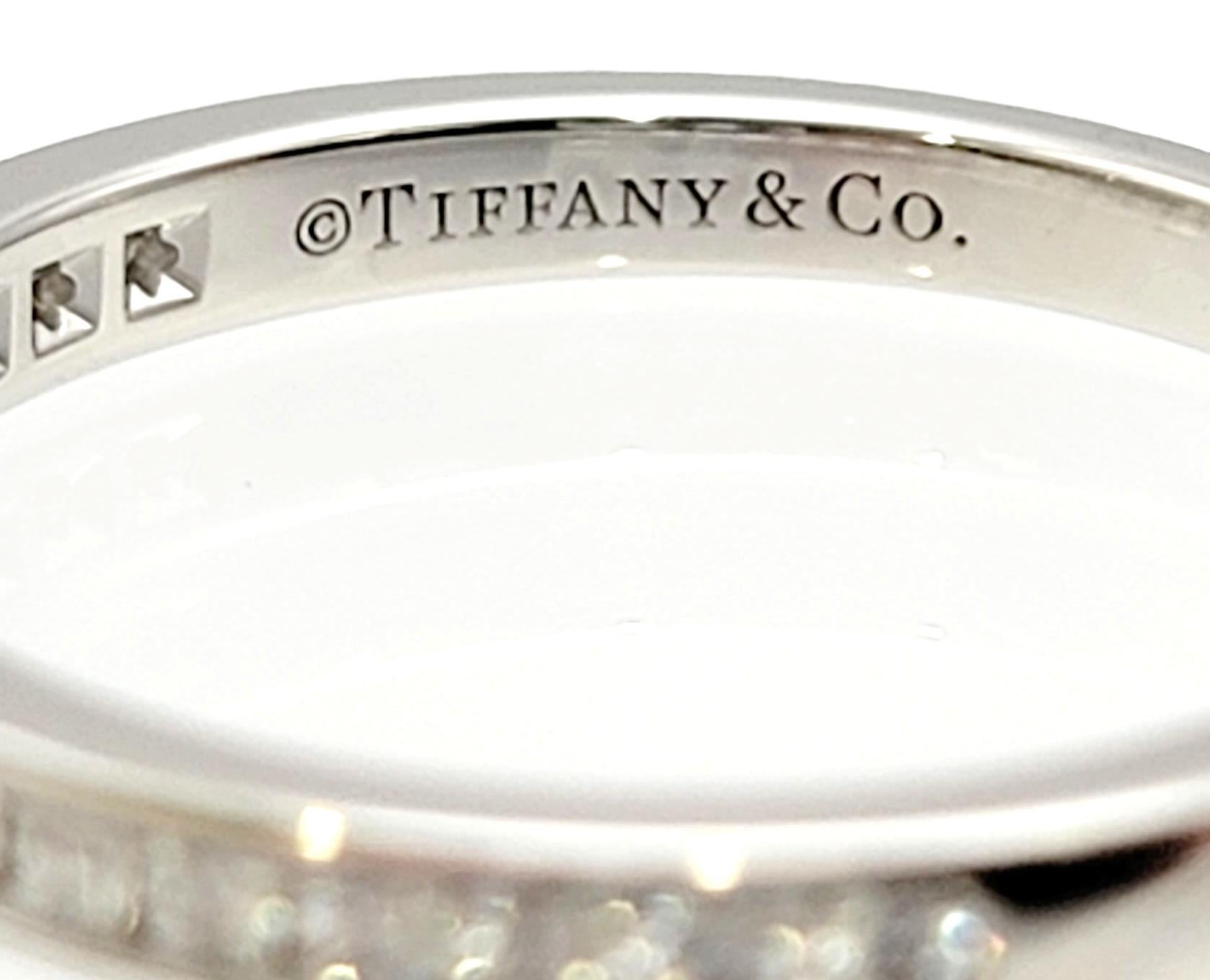 Women's Tiffany & Co. Channel Set Semi Eternity Diamond Wedding Band Ring Platinum For Sale