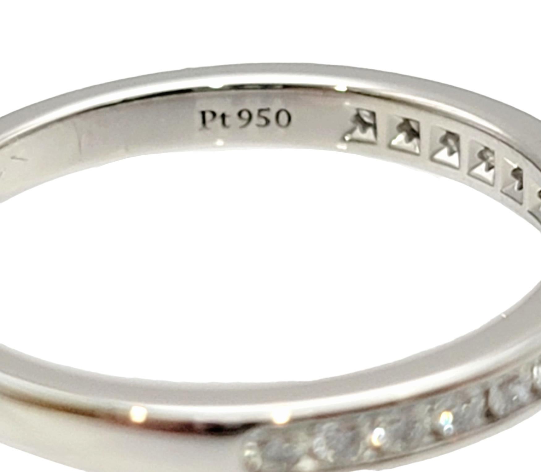 Tiffany & Co. Channel Set Semi Eternity Diamond Wedding Band Ring Platinum For Sale 1