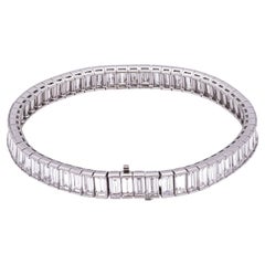 Tiffany & Co. Kanalisiertes Tennisarmband mit Baguettesteinen