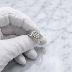 Tiffany & Co Charles Platinum Emerald Cut Diamond Men's Ring