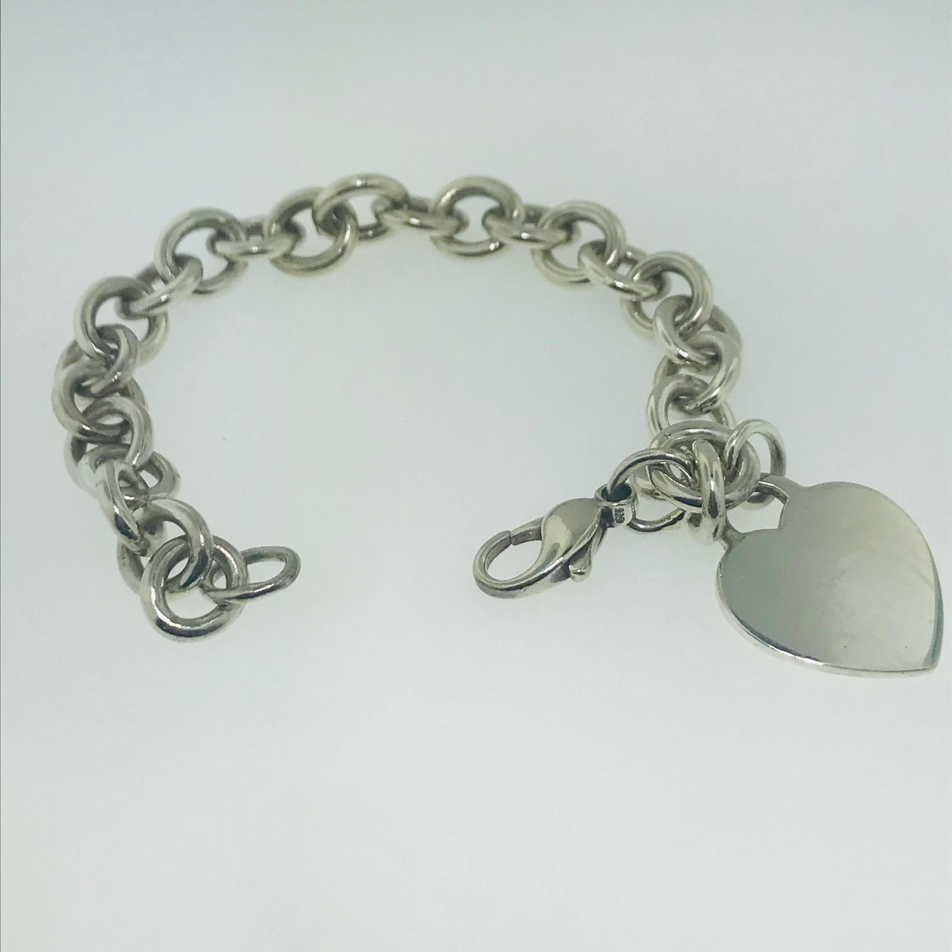Artisan Tiffany & Co. Charm Bracelet with Heart Charm in Sterling Silver