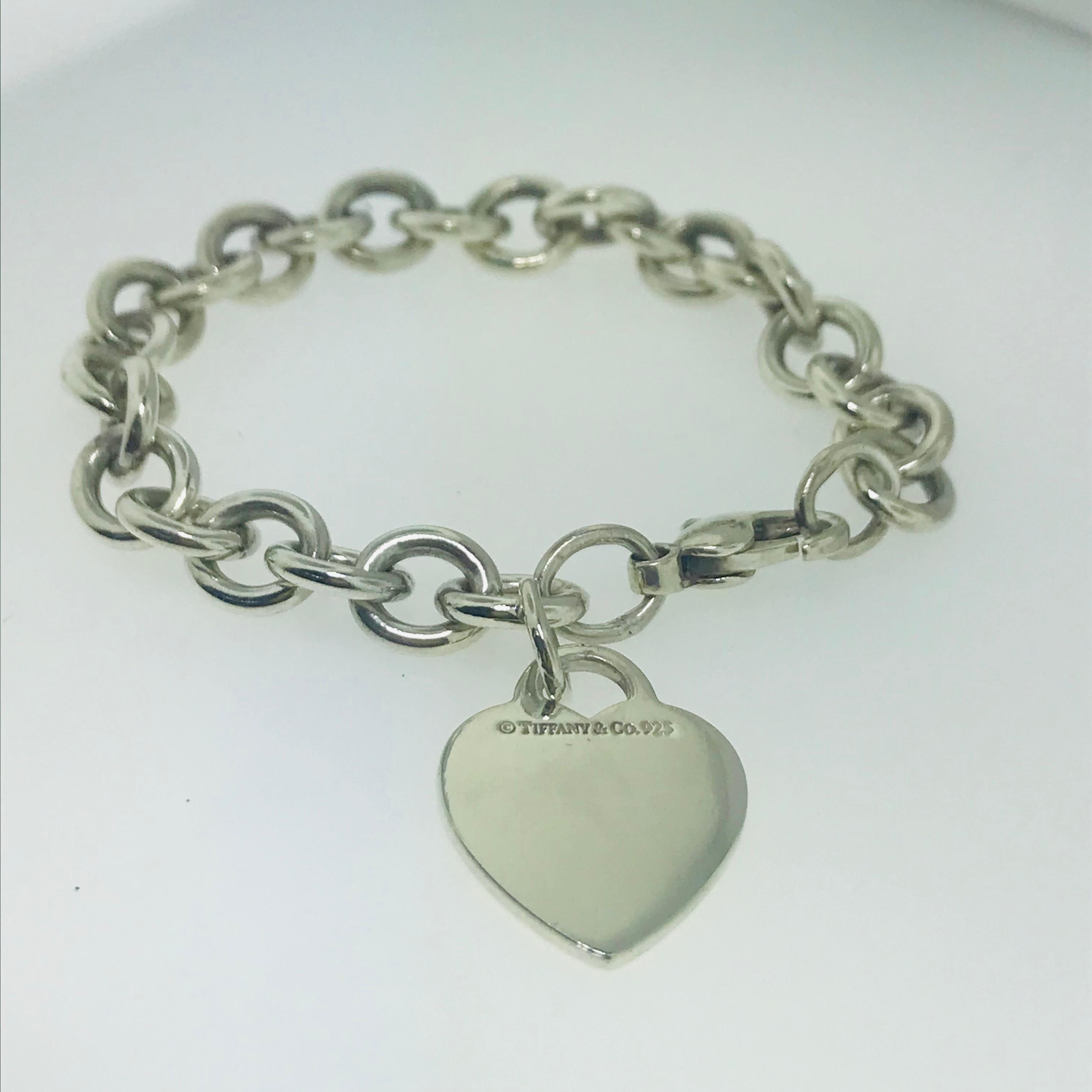 Women's Tiffany & Co. Charm Bracelet with Heart Charm in Sterling Silver