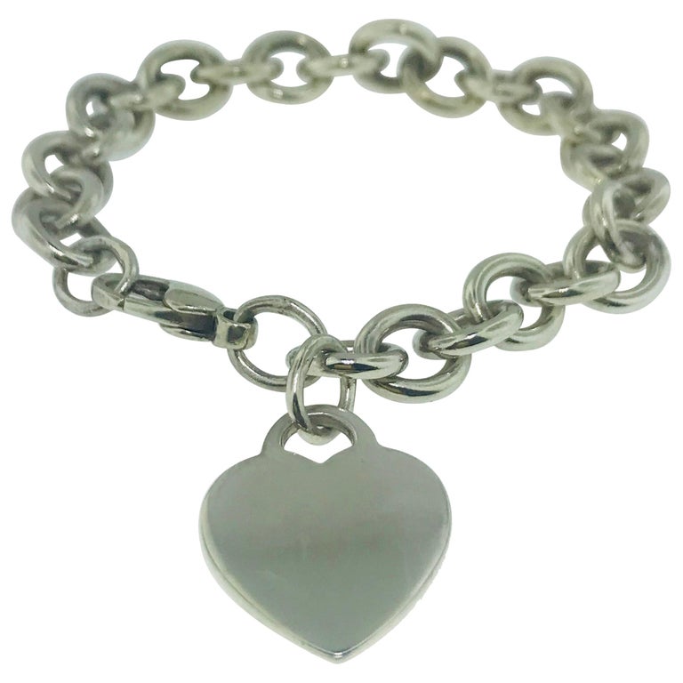 Tiffany and Co. Charm Bracelet with Heart Charm in Sterling Silver at ...