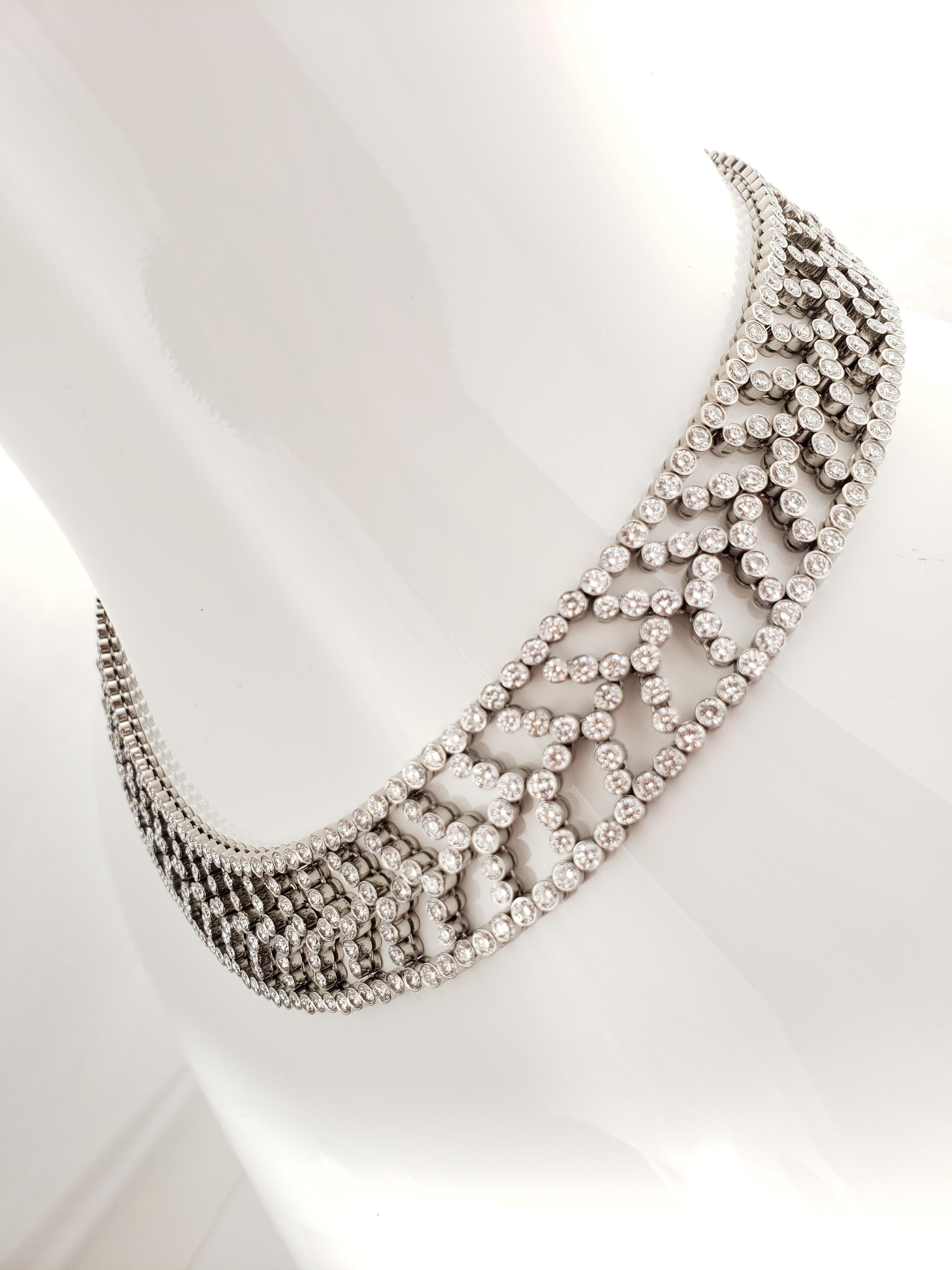 Contemporary Tiffany & Co. Chevron Diamond Necklace For Sale