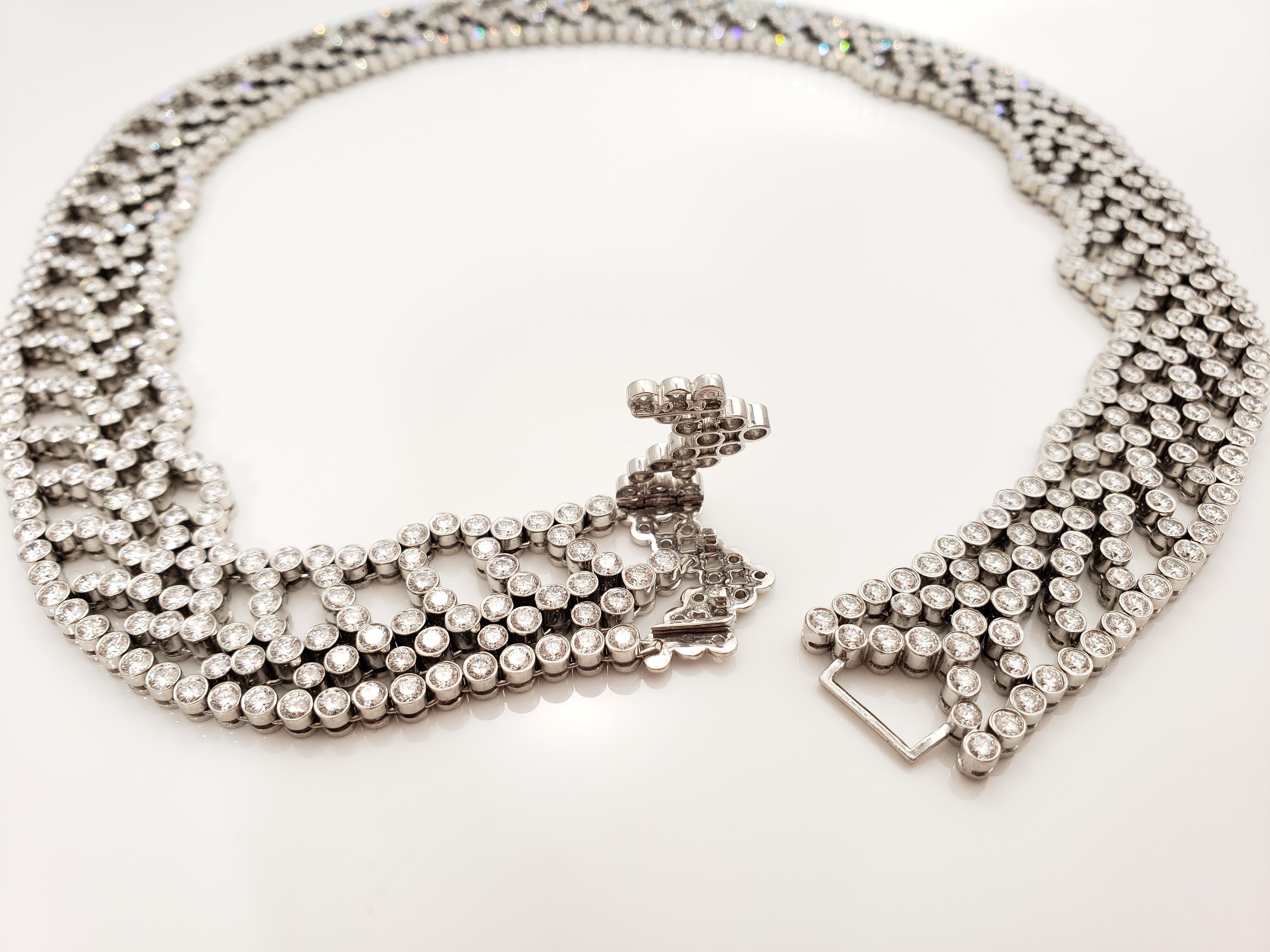Tiffany & Co. Chevron Diamond Necklace In Good Condition For Sale In New York, NY