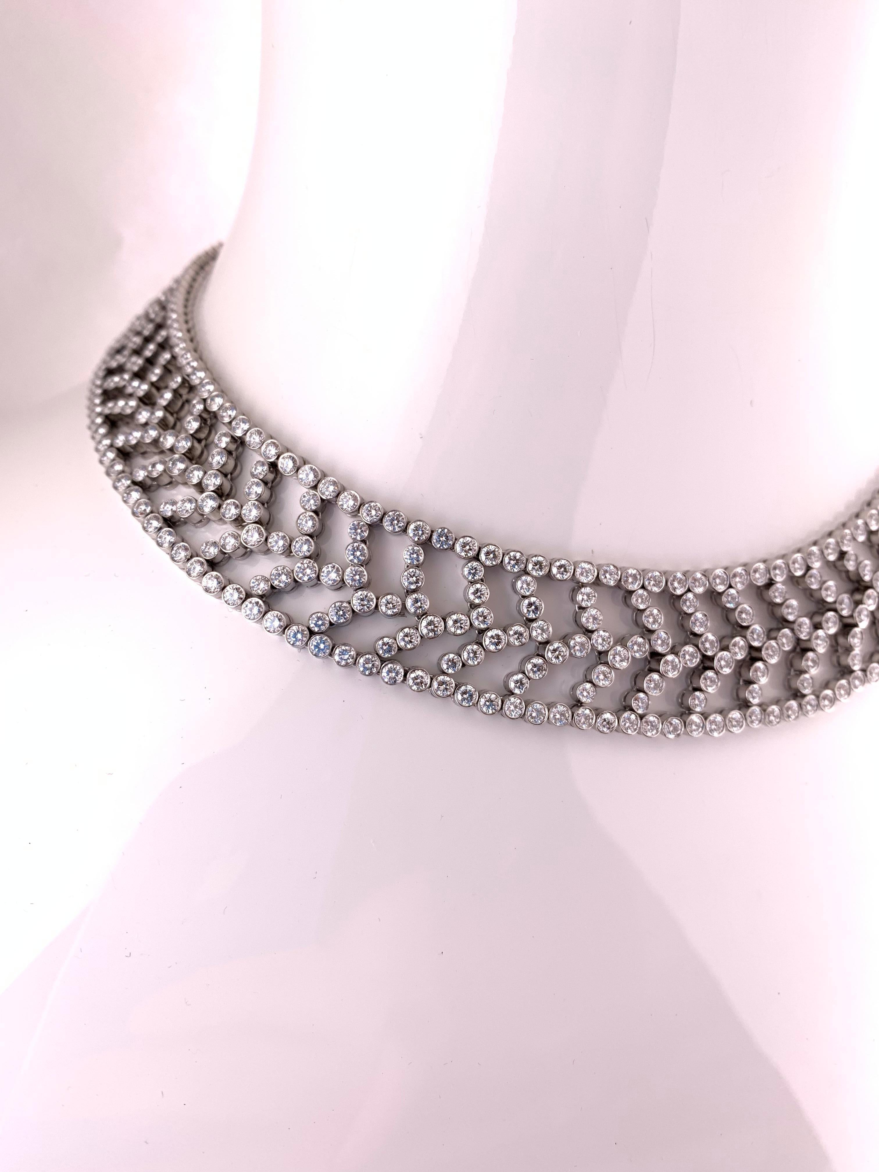 Tiffany & Co. Chevron Diamond Necklace For Sale 3