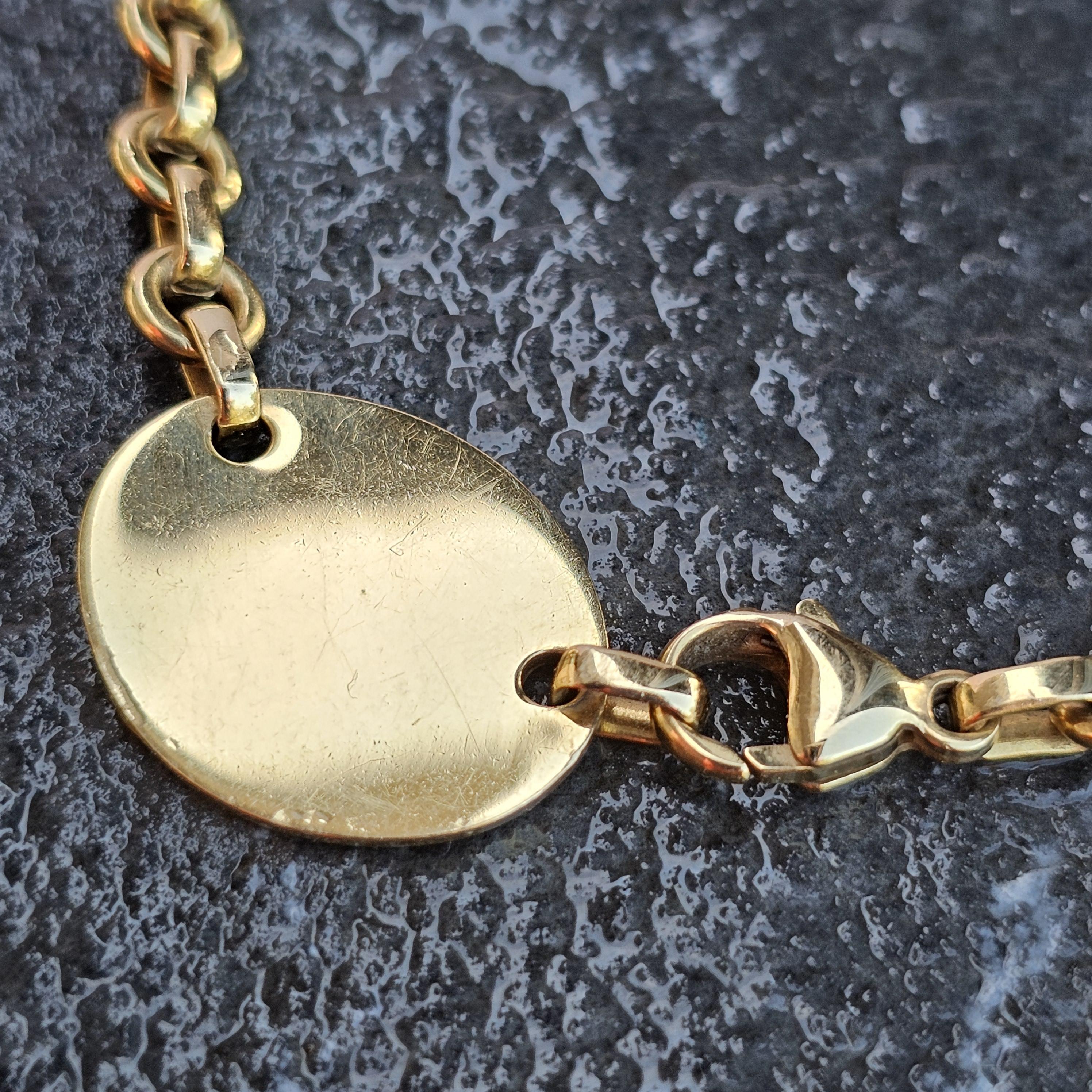 Tiffany & Co. Choker Oval Return To Tag Necklace 18k Yellow Gold 15.5