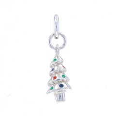 Tiffany & Co. Christmas Tree Enamel Dangle Charm Sterling925 Winter Holiday Rare