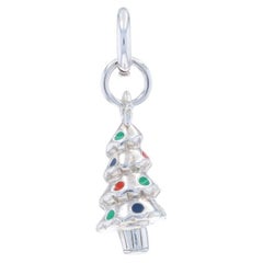 Used Tiffany & Co. Christmas Tree Enamel Dangle Charm Sterling925 Winter Holiday Rare