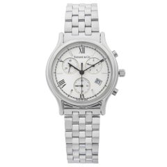 Tiffany & Co. Chronographe en acier inoxydable cadran blanc Montre Vintage pour hommes