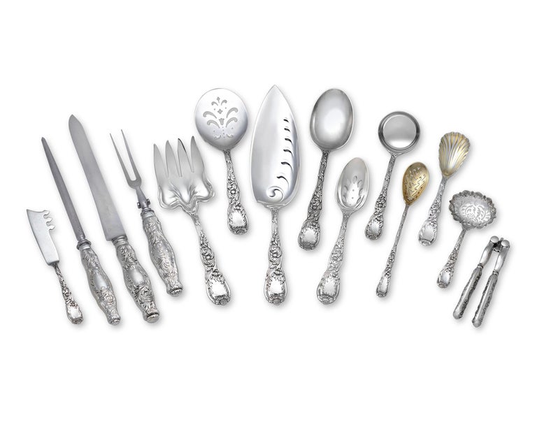 Tiffany Chrysanthemum Flatware Set, Service for 12