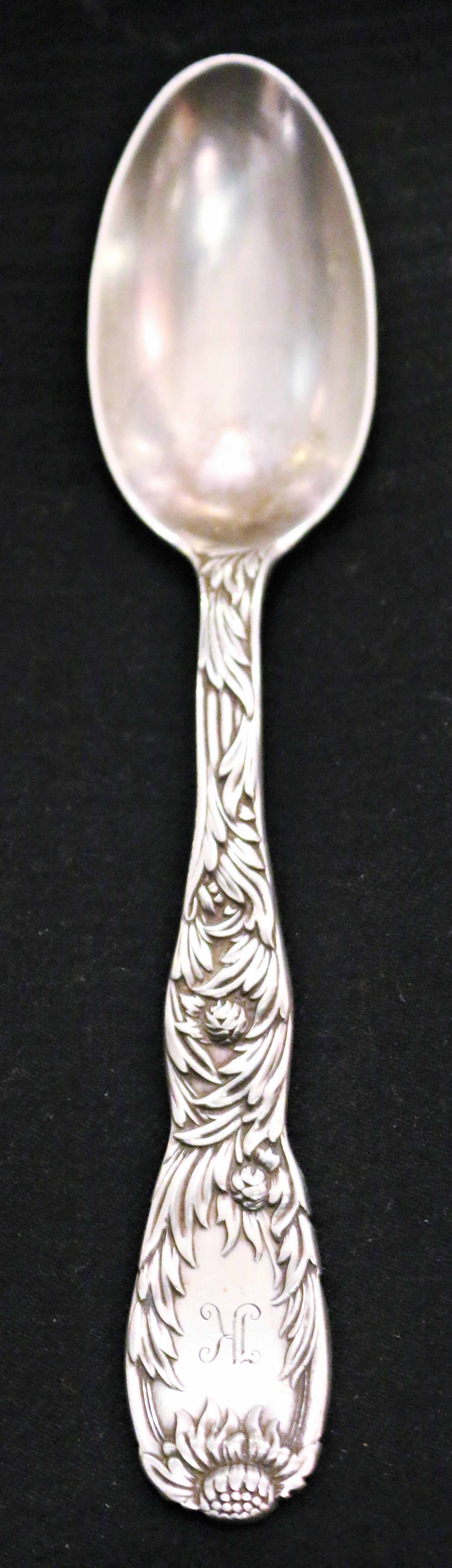 Tiffany & Co. Chrysanthemum Pat 1880 Set of 48 Silver Ware 2