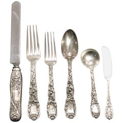 Tiffany & Co. Chrysanthemum Pat 1880 Set of 48 Silver Ware