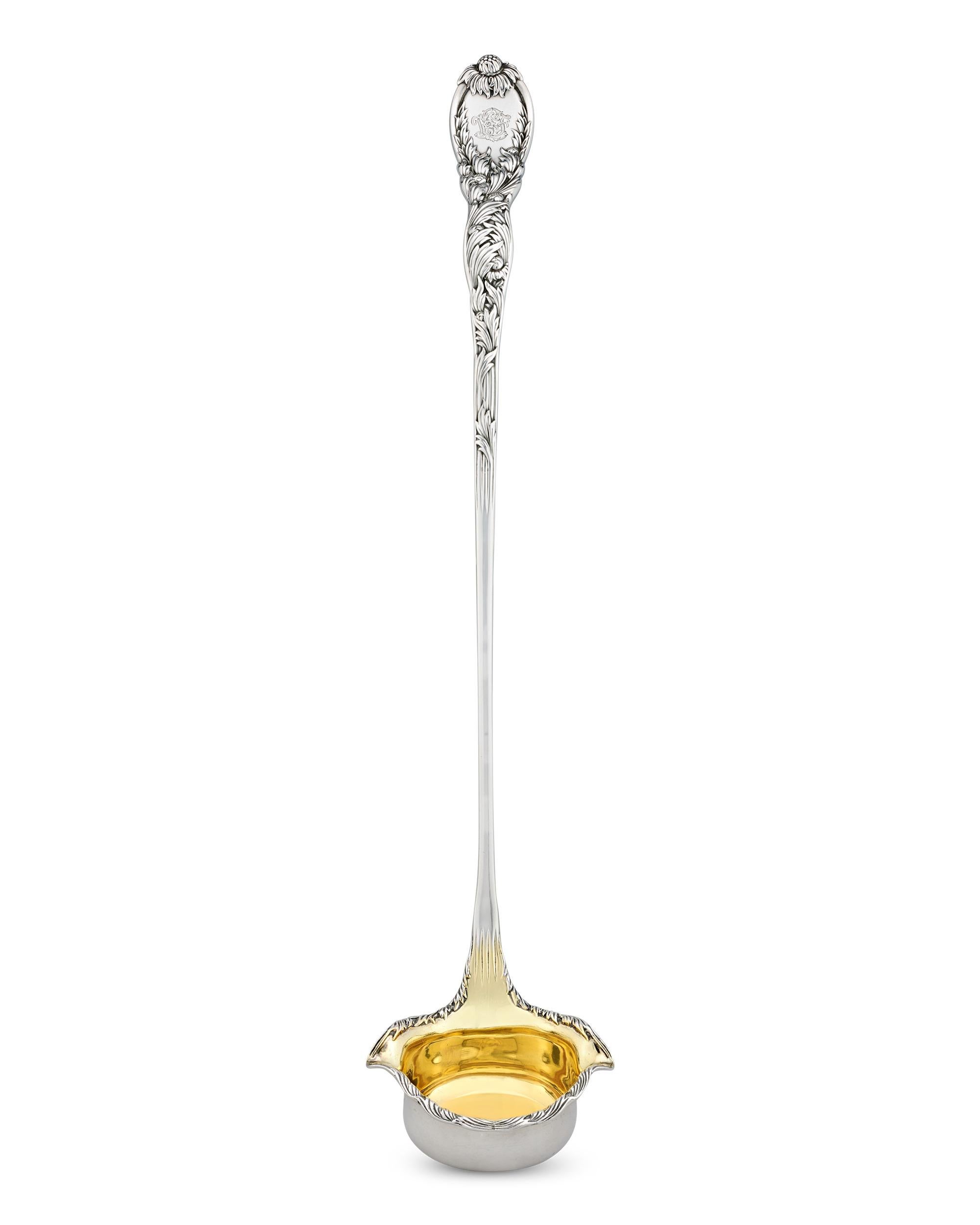 19th Century Tiffany & Co. Chrysanthemum Punch Bowl and Ladle