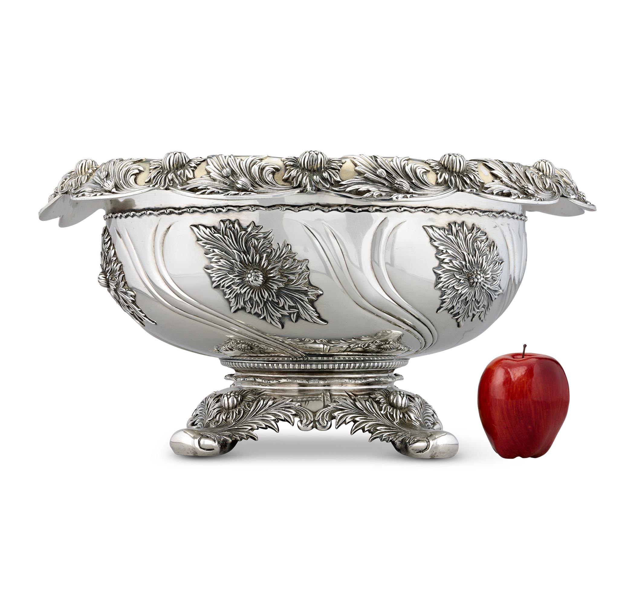 Tiffany & Co. Chrysanthemum Punch Bowl and Ladle 1