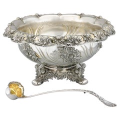Tiffany & Co. Bol à punch et louche en chrysanthème
