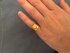 Tiffany & Co. Cigar Diamond Ring 18 Karat Yellow Gold 0.15 Carats 13.7 Grams